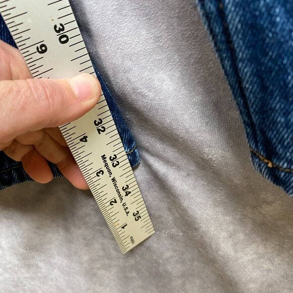 Eddie Bauer Denim Jeans Flannel Lined Mens 42x34 Tall Blue Dark Wash Outdoors - Picture 11 of 12